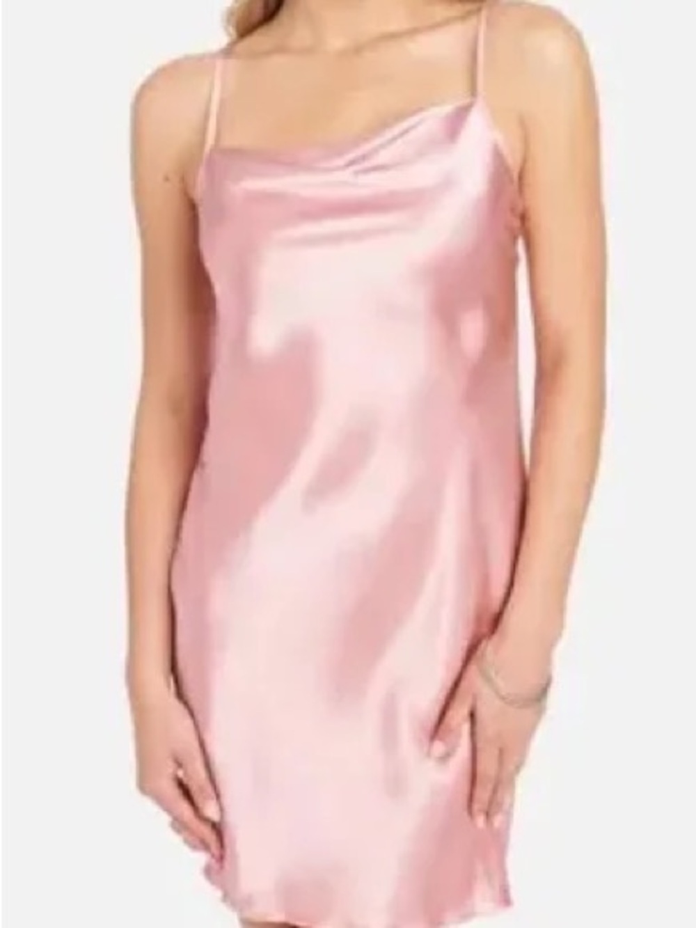 Double Zero Women's Backless Pink Slip Dress - Size L